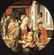 Fra Filippo Lippi Madonna and Child with Stories from the Life of St.Anne oil painting artist